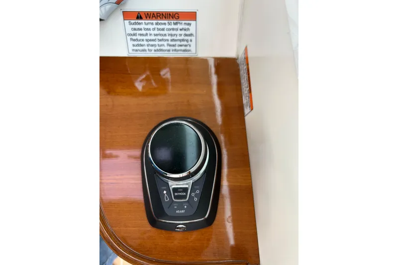 Slide: The Image of Garmin navigation display on 2020 Hunt Yachts Surfhunter 32, showing nautical chart and GPS data. - 10