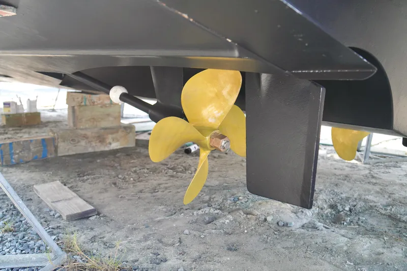 Slide: The Image of Propeller of 1999 Carver 450 Voyager Pilothouse on dry dock. - 15