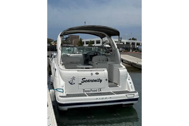 Slide: The Image of 2004 Maxum 3100 SE boat docked at Dana Point, CA marina. - 3