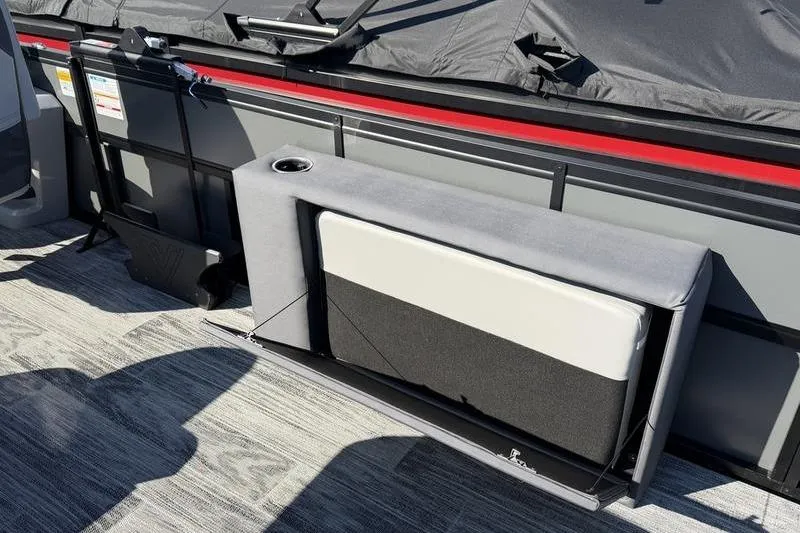 Slide: The Image of 2026 Viaggio X22D boat interior with foldable seat and cup holder. - 10