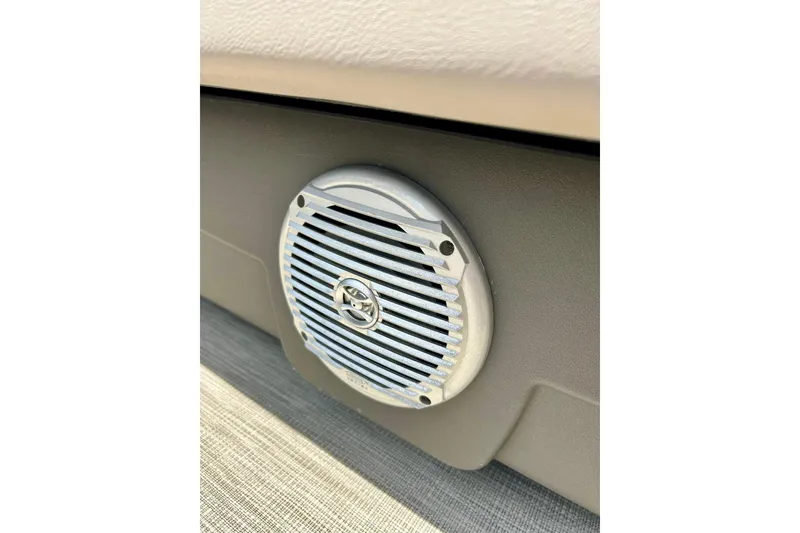 Slide: The Image of Close-up of a speaker on a 2019 Princecraft Vectra 21 boat. - 21