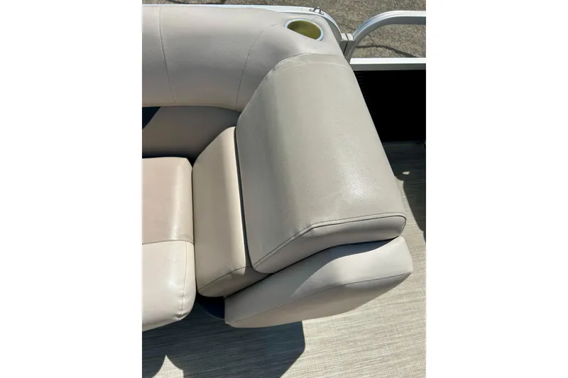 Slide: The Image of 2019 Princecraft Vectra 21 boat seat with beige upholstery and cup holder. - 36