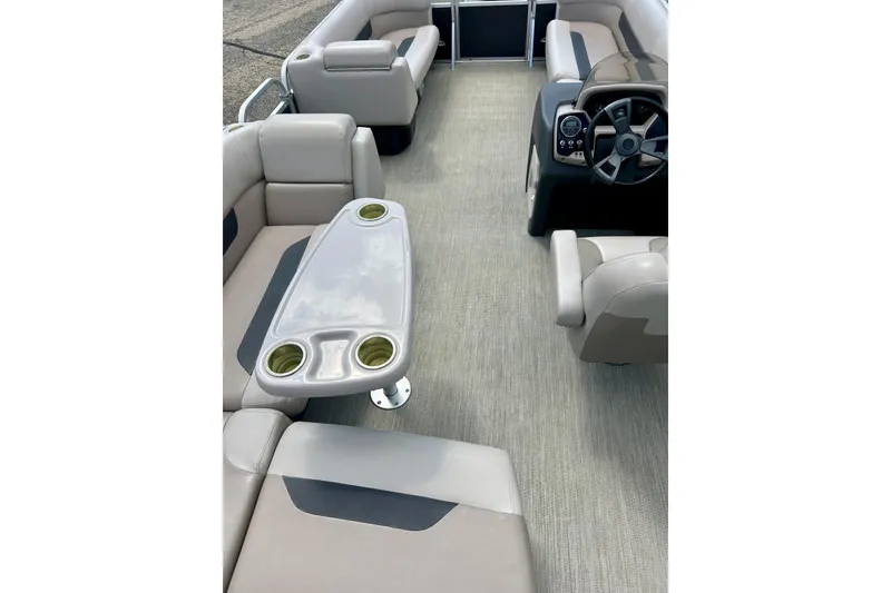Slide: The Image of 2019 Princecraft Vectra 21 boat interior with seating and steering console. - 49