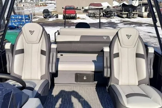 Slide: The Image of 2026 Viaggio X22S boat interior with modern seating and sleek design. - 17