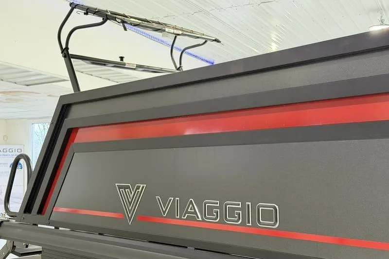 Slide: The Image of 2026 Viaggio Z22S boat with sleek design and bold branding. - 3
