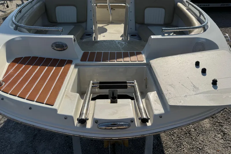Slide: The Image of 2019 Stingray 201 DS boat stern with swim platform and ladder. - 15