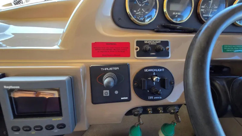 Slide: The Image of Control panel of 2000 Carver 450 Voyager Pilothouse. - 17