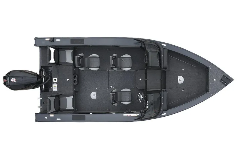 Slide: The Image of Manufacturer Provided Image: Top view of 2026 Lund 1875 Crossover XS boat with seating and motor. - 36