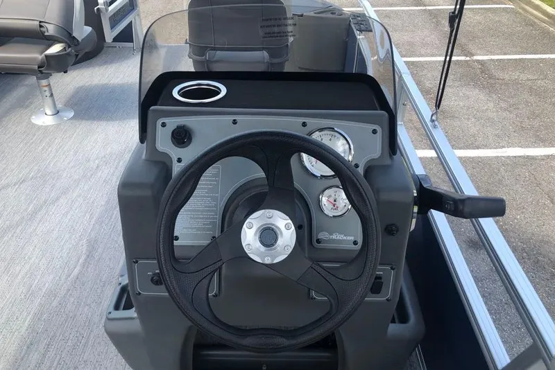 Slide: The Image of Steering console of 2026 Sun Tracker Bass Buggy 18 DLX pontoon boat. - 5