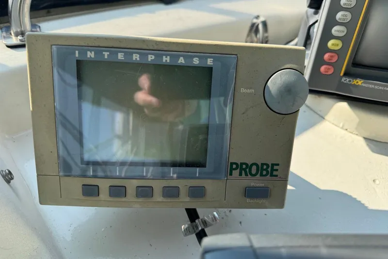 Slide: The Image of Interphase Probe marine navigation device on 1985 Silverton 40 Aft Cabin yacht. - 8
