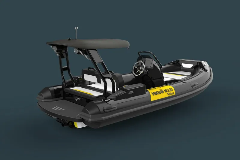 Slide: The Image of Manufacturer Provided Image: 2025 Highfield Velox 420 inflatable boat with canopy and modern design. - 10