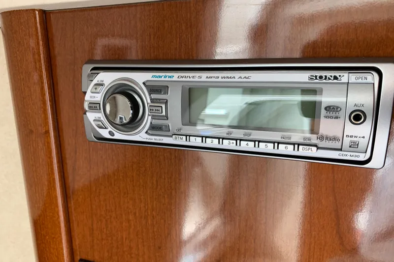 Slide: The Image of Sony marine stereo system on 2011 Sea Ray 240 Sundancer boat. - 22