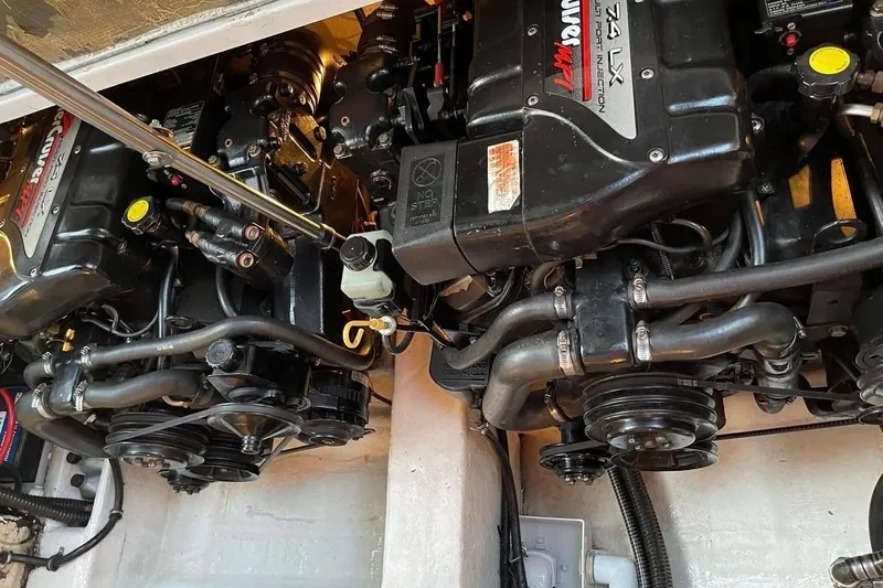 Slide: The Image of Engine compartment of a 1997 Formula 34 Performance Cruiser boat. - 16
