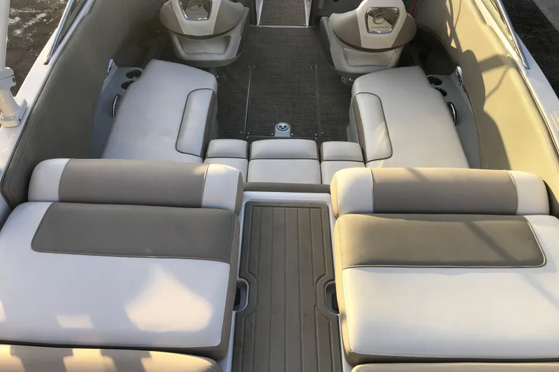 Slide: The Image of 2020 Crownline 235 SS boat interior with spacious seating and modern design. - 28