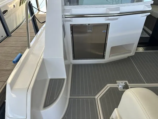 Slide: The Image of Interior of a 2021 Regal 38 Grande Coupe yacht with modern design. - 23