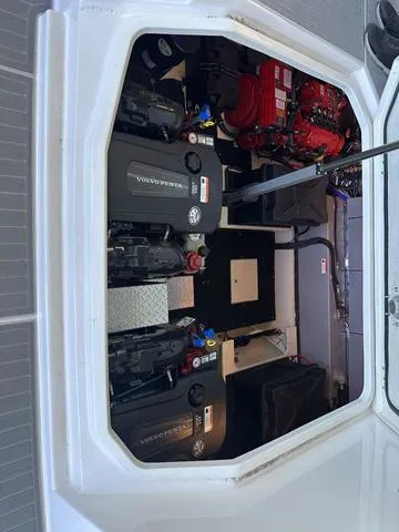 Slide: The Image of Engine compartment of 2021 Regal 38 Grande Coupe with Volvo Penta engines. - 36