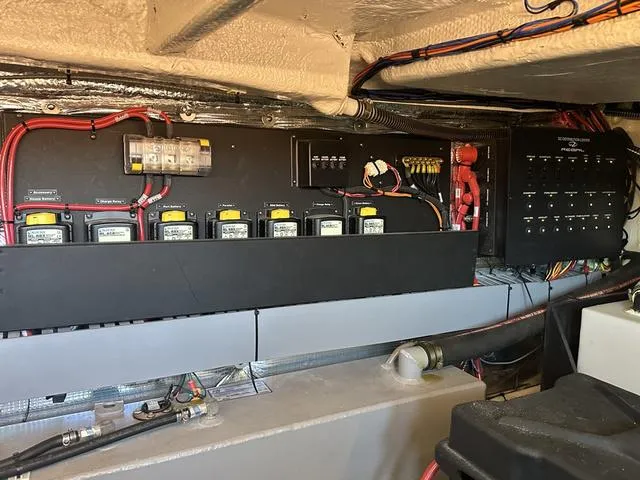 Slide: The Image of Electrical system of 2021 Regal 38 Grande Coupe in engine room. - 45