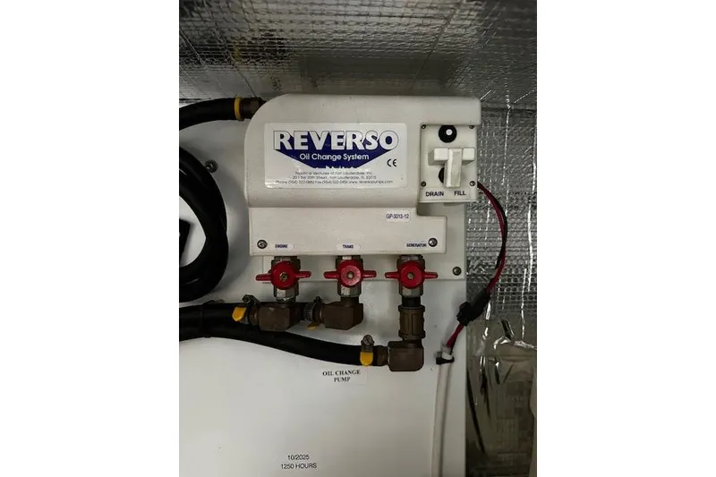 Slide: The Image of Reverso oil change system in 2006 Nordic Tug 37 engine room. - 42