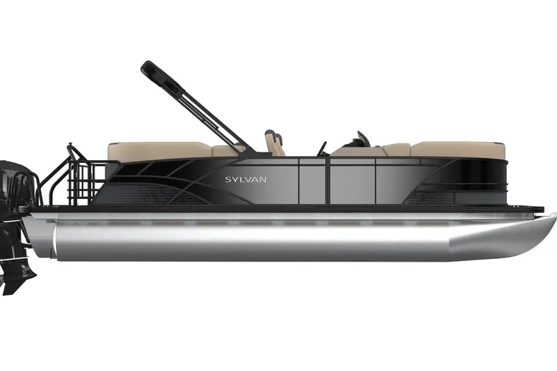 The Image of 2026 Sylvan L3 ULZ pontoon boat, sleek black design with comfortable seating. - 0
