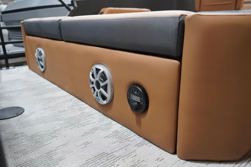 Slide: The Image of 2026 Sylvan L3 ULZ boat interior with speakers and control panel. - 15