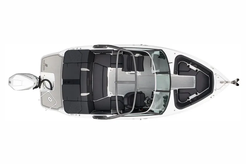 Slide: The Image of Manufacturer Provided Image: 2025 Four Winns H2 OB boat, top view, sleek design, spacious seating, modern outboard motor. - 20