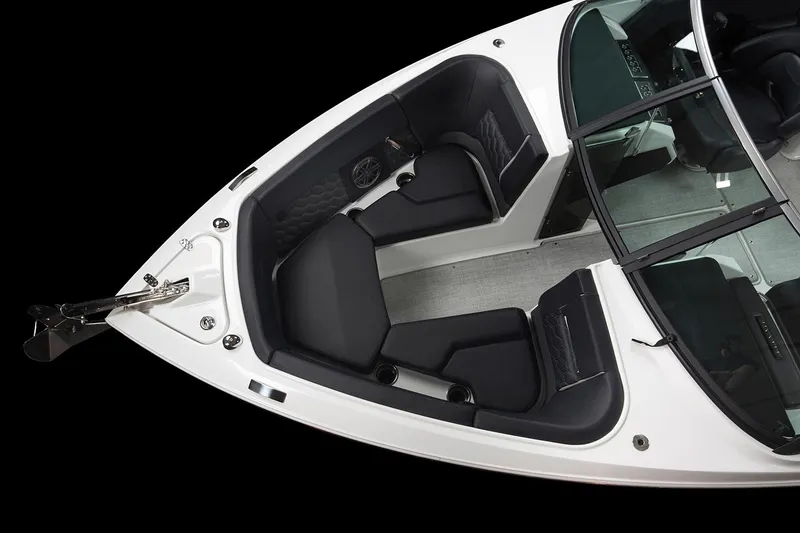Slide: The Image of Manufacturer Provided Image: 2025 Four Winns H2 OB boat interior with sleek seating and modern design. - 5