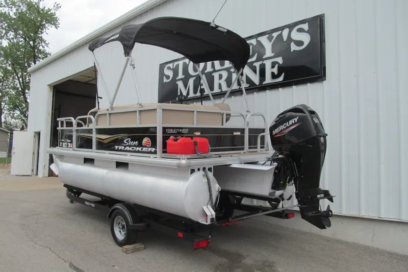 Slide: The Image of 2021 Sun Tracker Bass Buggy 16 XL pontoon boat at Stokley's Marine. - 2