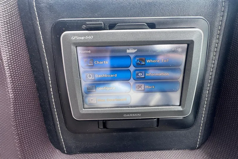 Slide: The Image of Garmin GPSmap 640 display in 2013 Cobalt 296 boat dashboard. - 42