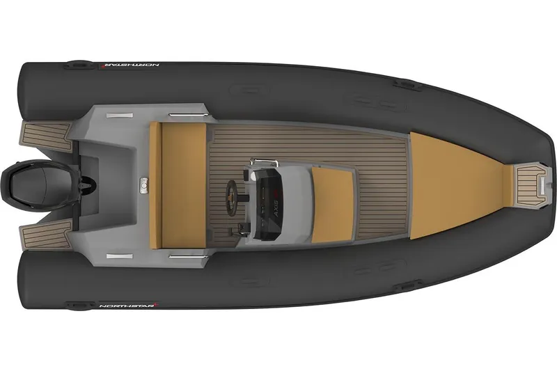 Slide: The Image of Top view of 2026 Northstar Axis 4.8 inflatable boat with sleek design and modern features. - 6
