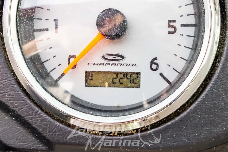 Slide: The Image of Close-up of 2012 Chaparral 226 SSi boat tachometer displaying 2242 hours. - 27