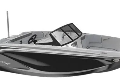 The Image of 2026 Bayliner Element M17 boat, sleek black design, modern interior, side view. - 1