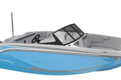 The Image of 2026 Bayliner Element M17 boat, blue hull, sleek design, spacious interior, modern windshield. - 1