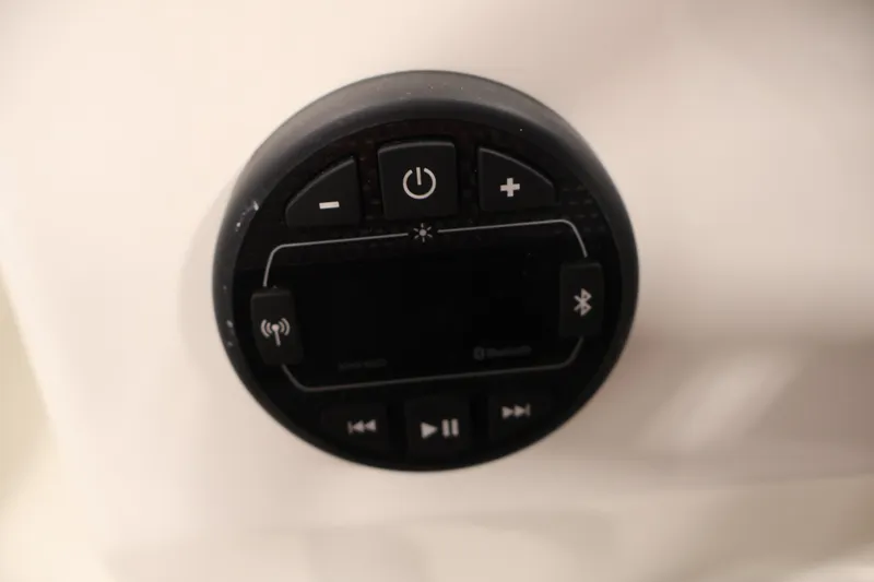 Slide: The Image of Control panel of 2026 Bayliner Element M17 boat with Bluetooth and audio functions. - 16