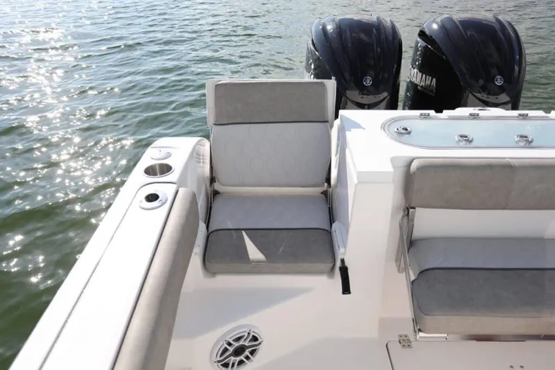 Slide: The Image of 2023 Sea Fox 288 Commander boat's overhead storage and rod holders, showcasing sleek design. - 11