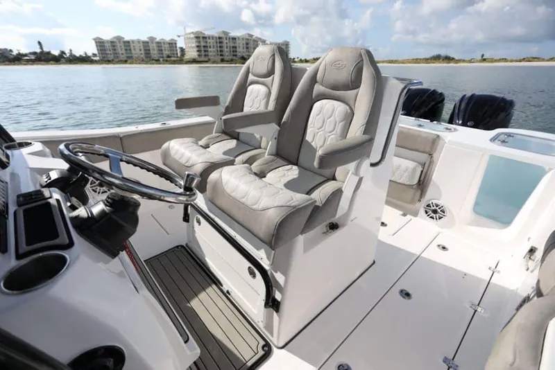 Slide: The Image of 2023 Sea Fox 288 Commander boat with spacious seating and modern design. - 7