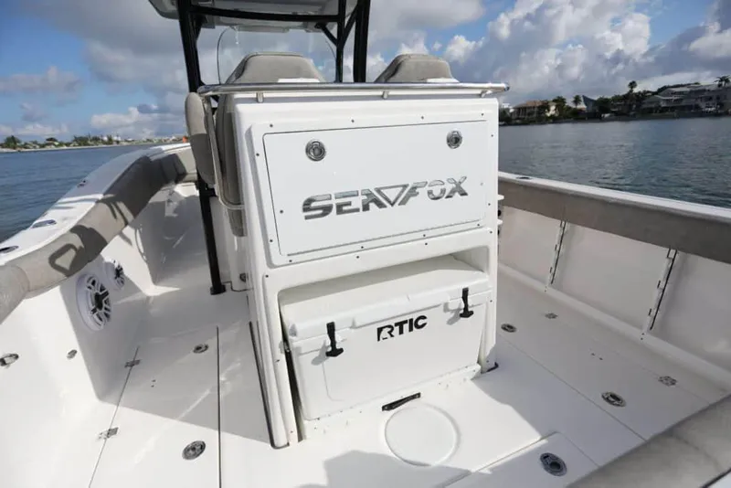 Slide: The Image of 2023 Sea Fox 288 Commander boat with spacious seating and modern design. - 8