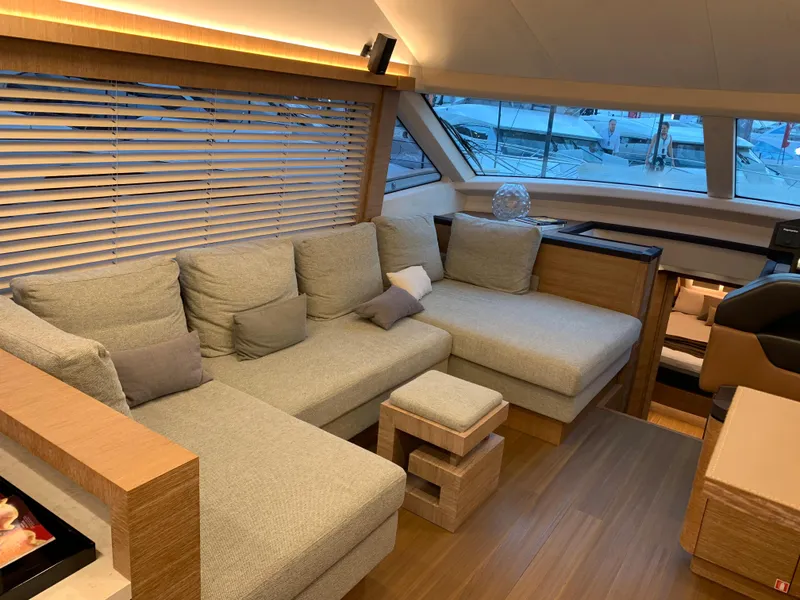 Slide: The Image of Luxurious interior of 2018 Monte Carlo Yachts MCY 65 with modern furnishings. - 44