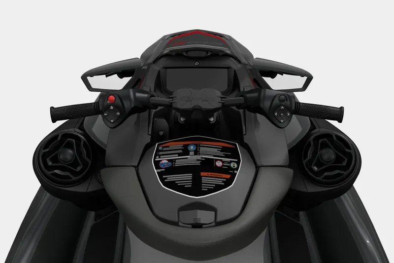 Slide: The Image of 2026 Kawasaki 00024TB00 jet ski dashboard with handlebars and control panel. - 3