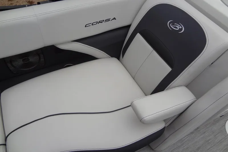 Slide: The Image of Luxurious seating in 2021 Baraletta Corsa 23 QSS boat, featuring sleek design and comfort. - 10