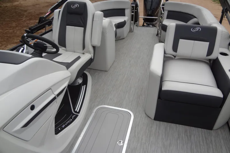 Slide: The Image of Interior of a 2021 Baraletta Corsa 23 QSS boat with luxurious seating. - 15