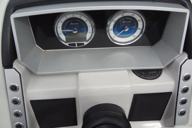 Slide: The Image of Dashboard of 2021 Baraletta Corsa 23 QSS with dual gauges and control buttons. - 22