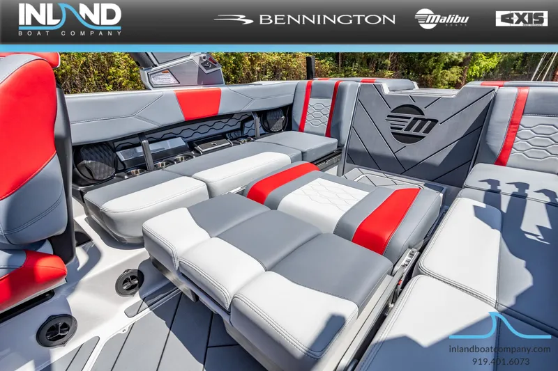 Slide: The Image of Interior of 2026 Malibu Wakesetter 23 LSV with luxurious seating. - 20
