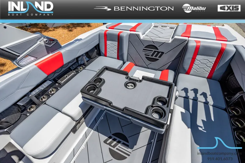 Slide: The Image of Interior of 2026 Malibu Wakesetter 23 LSV with modern seating. - 24