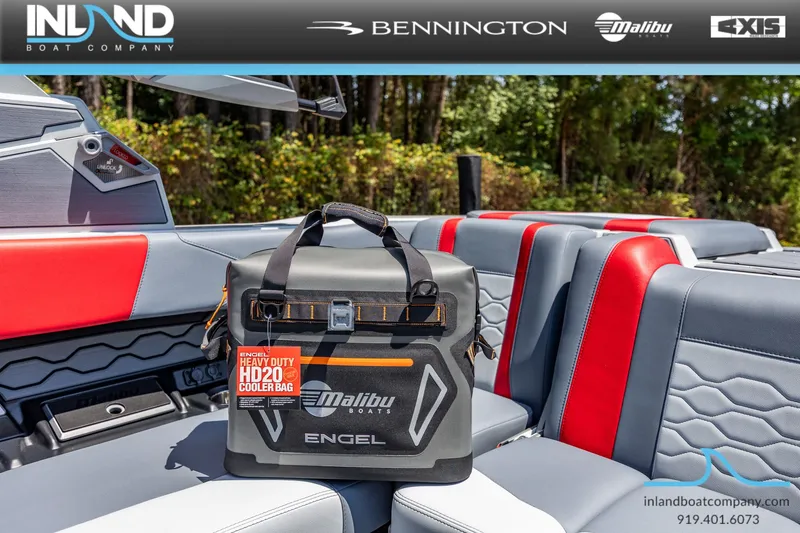 Slide: The Image of Malibu Wakesetter 23 LSV 2026 with Engel cooler bag on seat. - 25