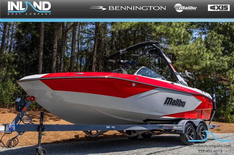Slide: The Image of 2026 Malibu Wakesetter 23 LSV boat on trailer outdoors. - 33