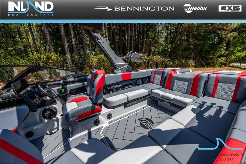 Slide: The Image of Interior of 2026 Malibu Wakesetter 23 LSV with luxurious seating. - 37