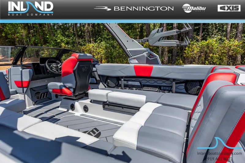 Slide: The Image of Interior of 2026 Malibu Wakesetter 23 LSV with luxurious seating. - 9