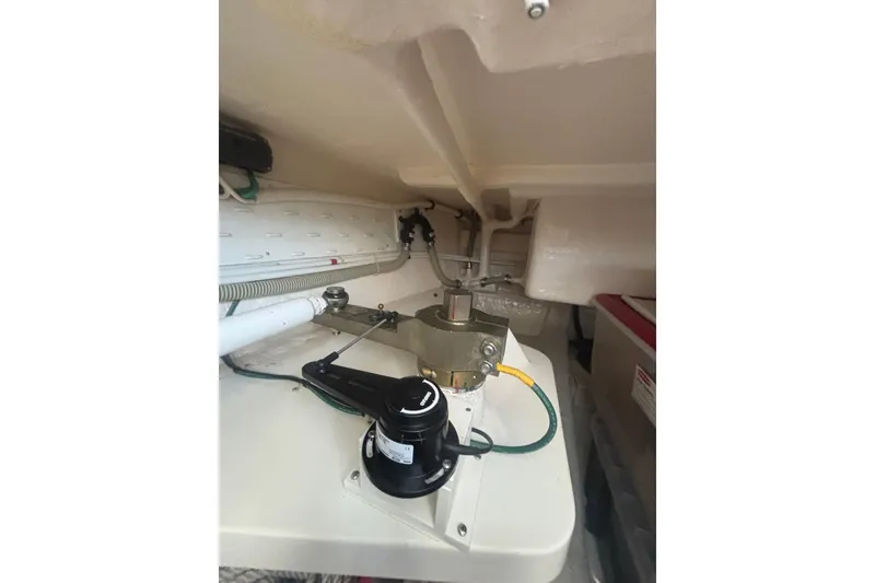 Slide: The Image of Engine room of 2006 Grand Banks 47 Heritage EU yacht, showcasing mechanical components. - 45