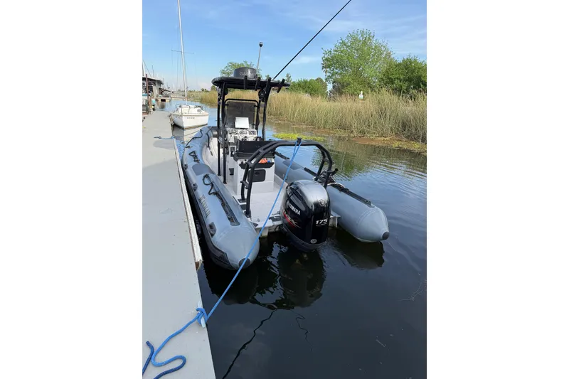 Slide: The Image of 2023 Inmar 660R-PT-PR inflatable boat docked with Yamaha 175 engine. - 5