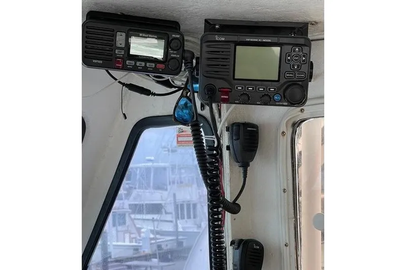 Slide: The Image of Interior of a 1977 JC 31 Casco Bay boat with radio equipment. - 14